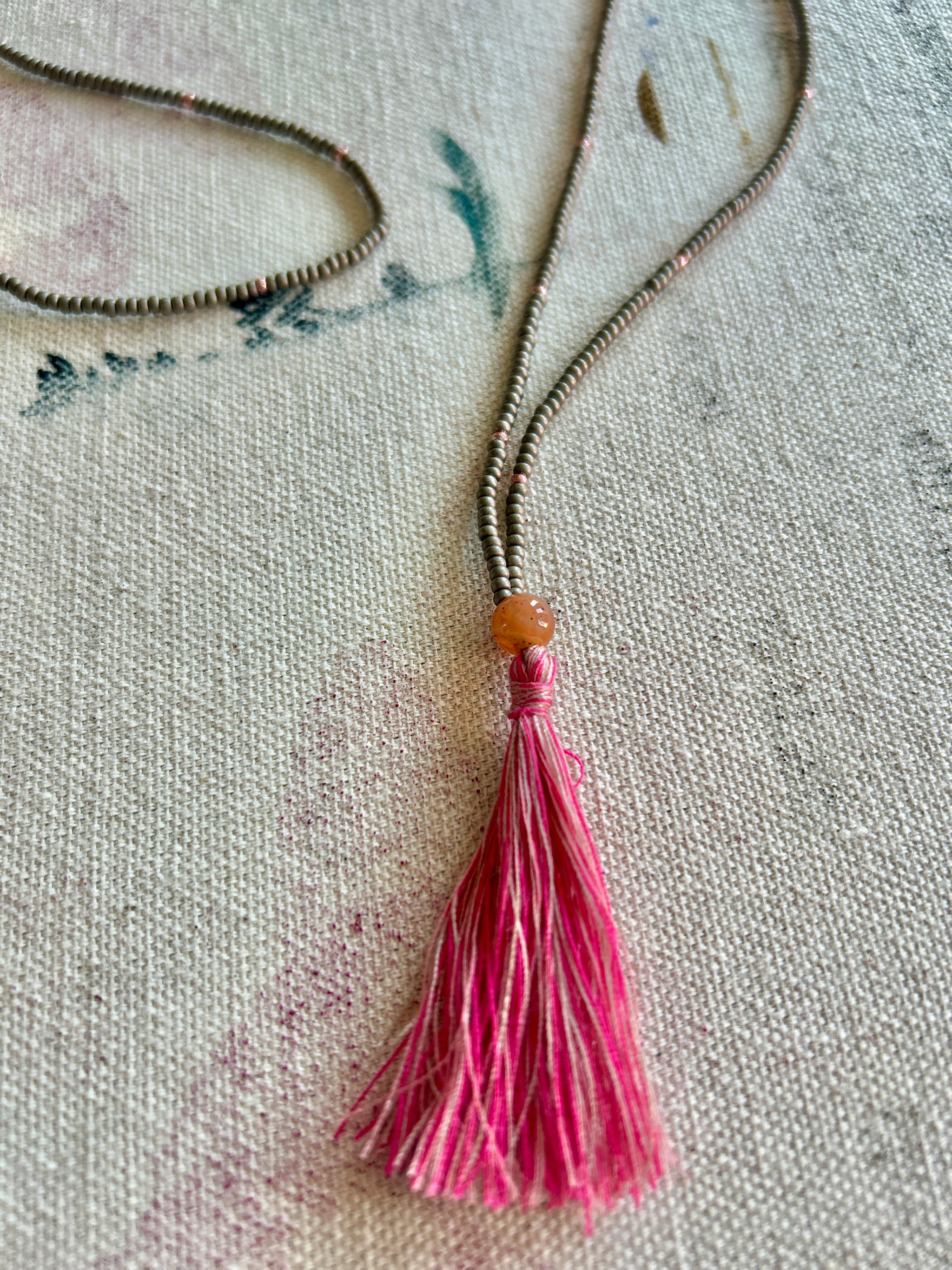 Lark - Beaded Tassel Necklace