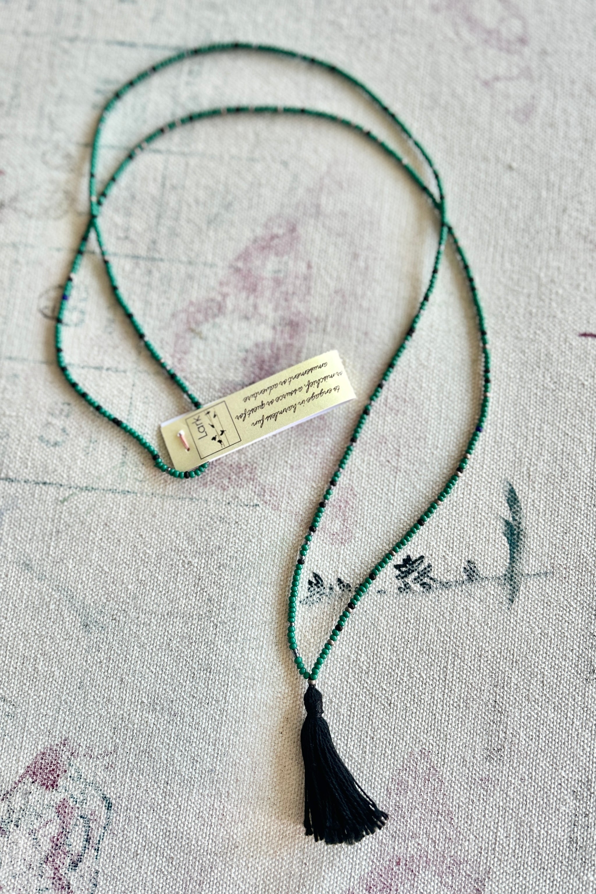 Lark - Beaded Tassel Necklace