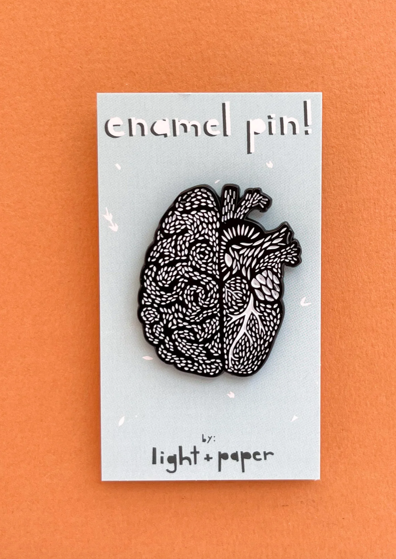 Light + Paper Enamel Pin -Heart/Brain
