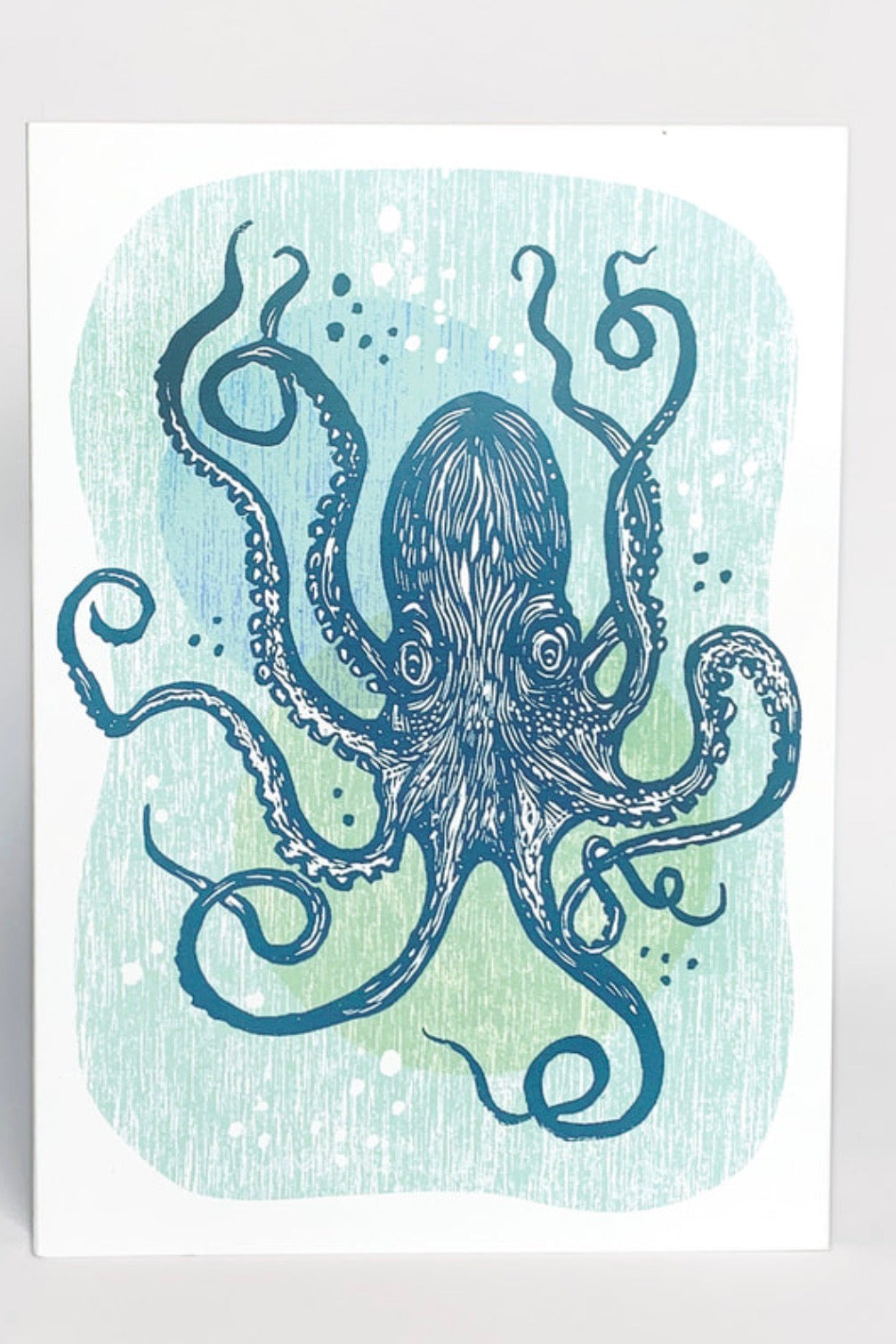 Hawk and Rose Press - Octopus Linocut Card