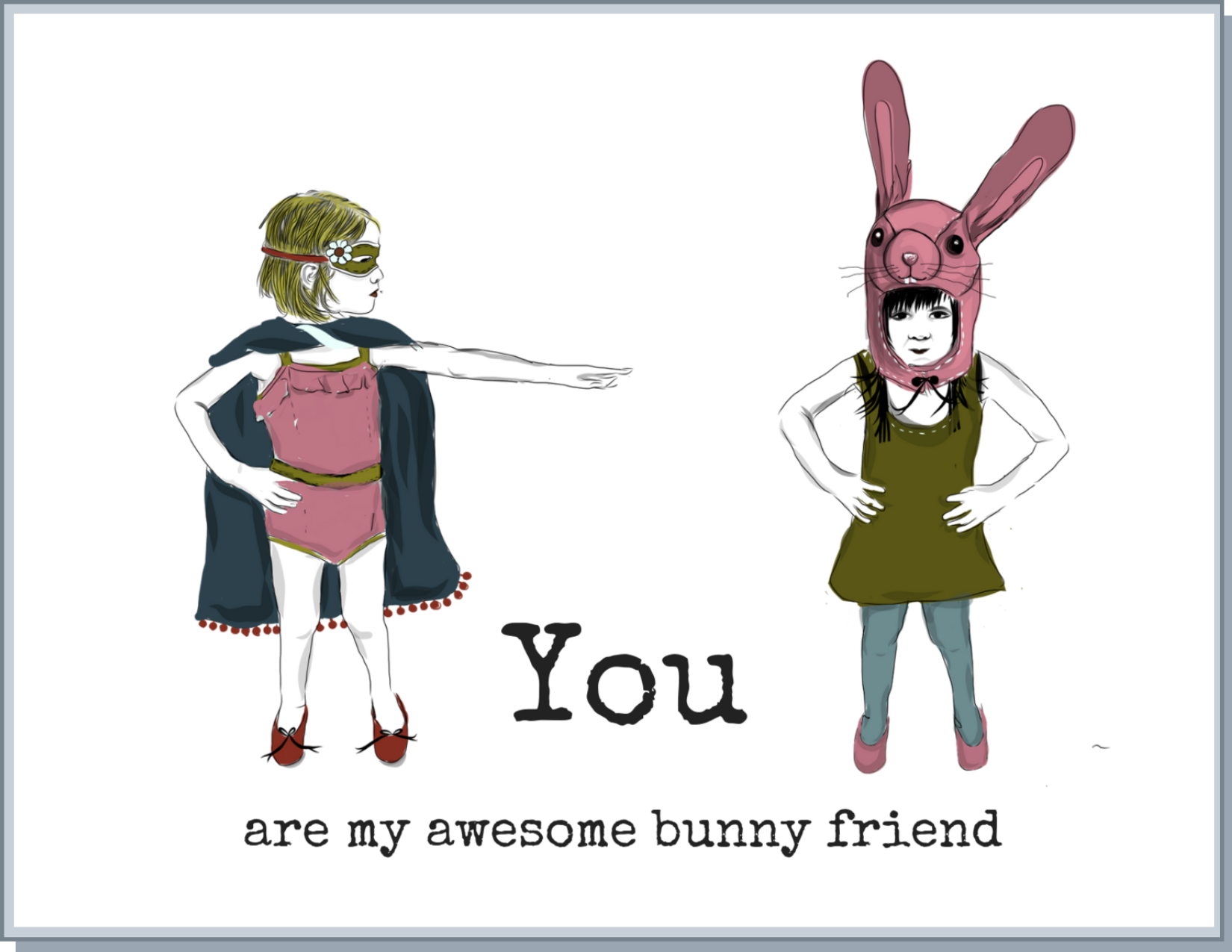 Newfolk&Cabin Bunny Friend - Greeting Card