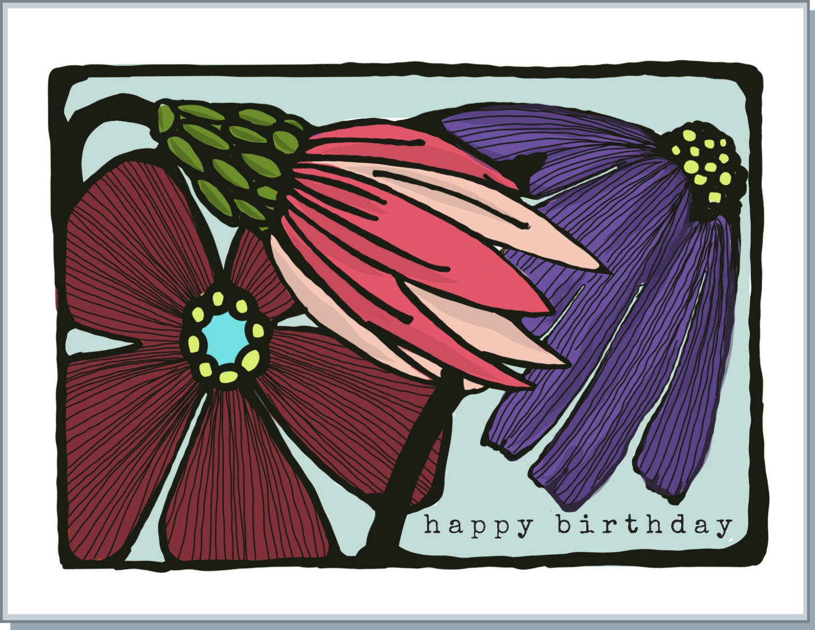 Newfolk&Cabin Purple Coneflower Birthday