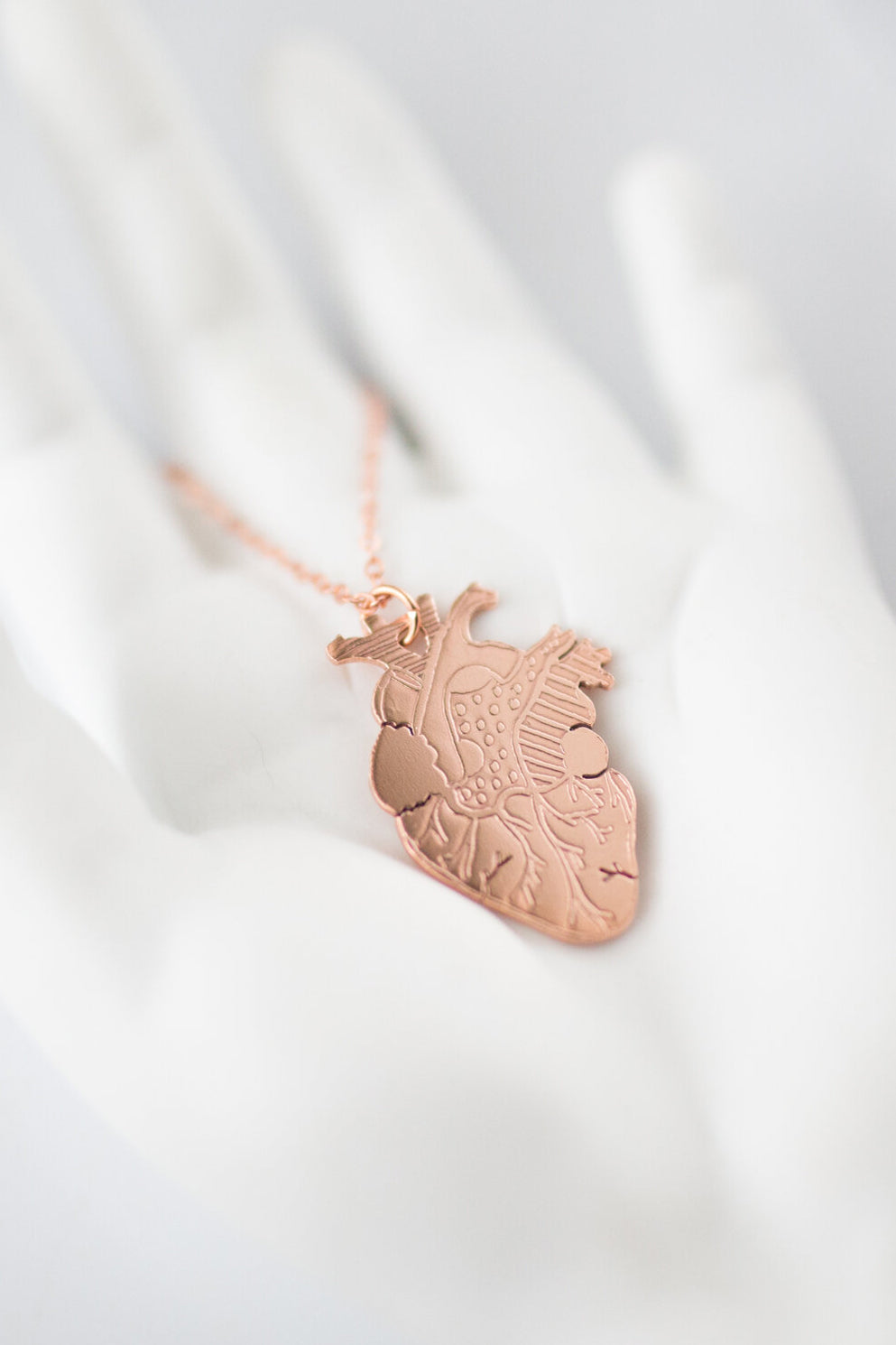 Smithstine Copper Etched Anatomical Heart Necklace